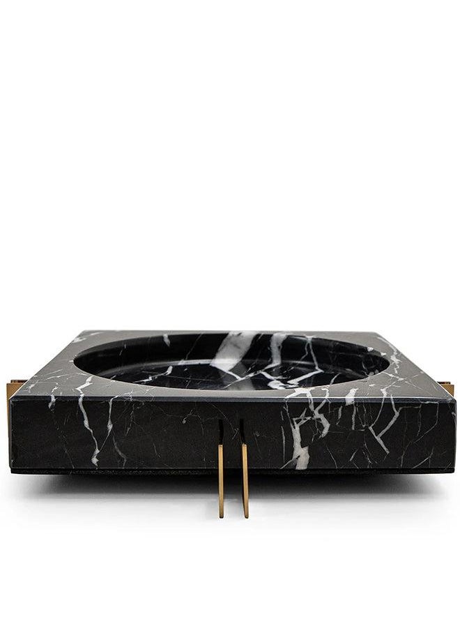 Dennis Bandiagara IIi Decorative Marble Tray Knot Home Designer Accessory for Bedroom Living Dining Room Office Area Décor