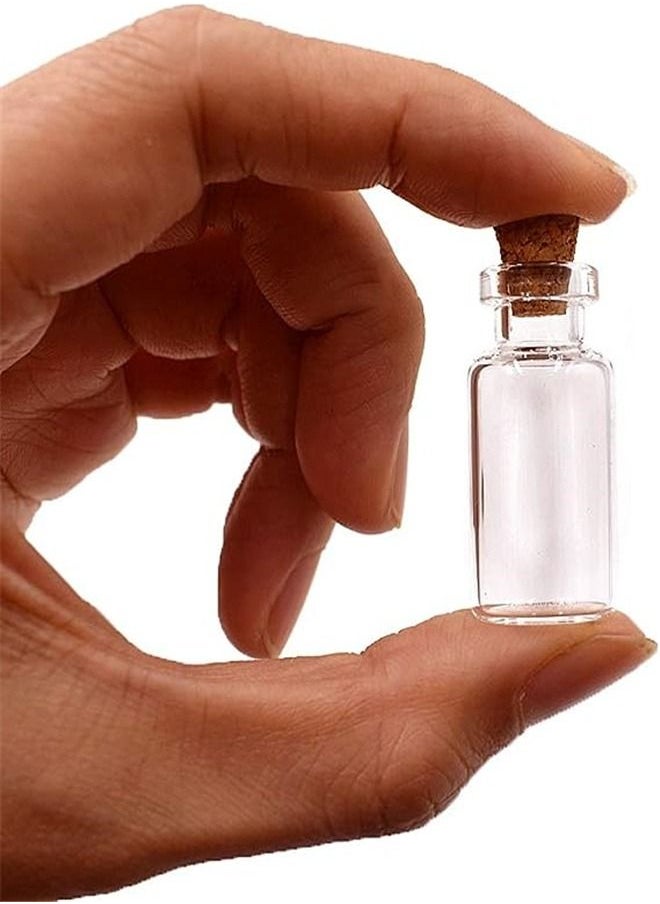 Goolsky  2ml Small Bottles Transparent Mini Glass Jars with Cork Stoppers Top - Message Weddings Wish Jewelry Pendant Charms Kit Party Favors - Pack of 24