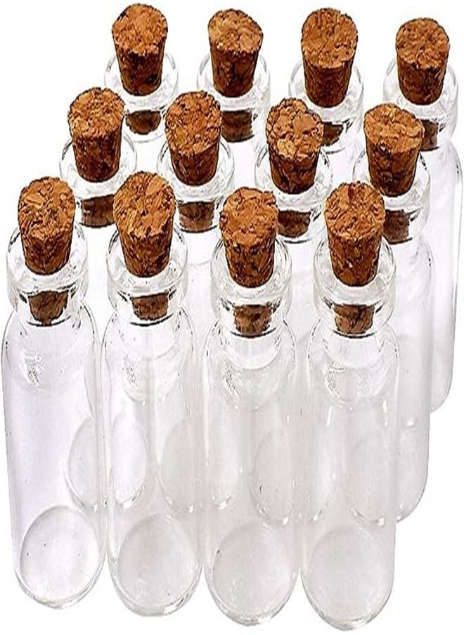Goolsky  2ml Small Bottles Transparent Mini Glass Jars with Cork Stoppers Top - Message Weddings Wish Jewelry Pendant Charms Kit Party Favors - Pack of 24