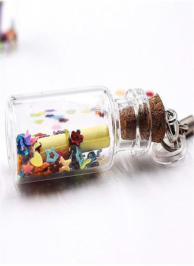 Goolsky  2ml Small Bottles Transparent Mini Glass Jars with Cork Stoppers Top - Message Weddings Wish Jewelry Pendant Charms Kit Party Favors - Pack of 24