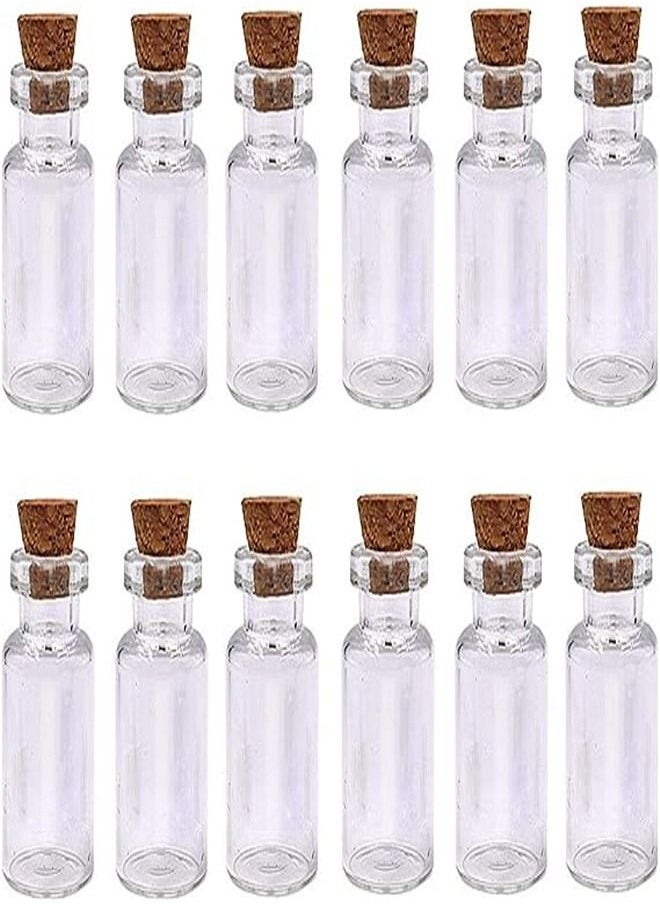 Goolsky  2ml Small Bottles Transparent Mini Glass Jars with Cork Stoppers Top - Message Weddings Wish Jewelry Pendant Charms Kit Party Favors - Pack of 24