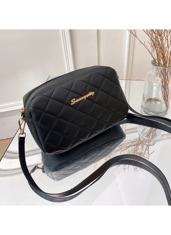 Women's PU Leather Shoulder Bag, Ladies Diamond Checkered Crossbody Bag Sling Bag Side Bag Carry Bag, Daily Commuting Small Square Bag Camera Bag Phone Bag Satchel Bag for Girls/College Students