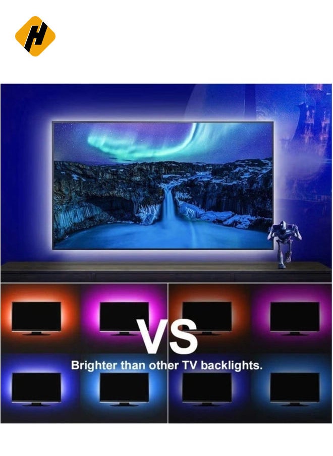 LED Light Strip 2M USB RGB Waterproof Decoration Lighting with Remote Control for Bedroom Kitchen Hotel Home TV Back (Color Changing)