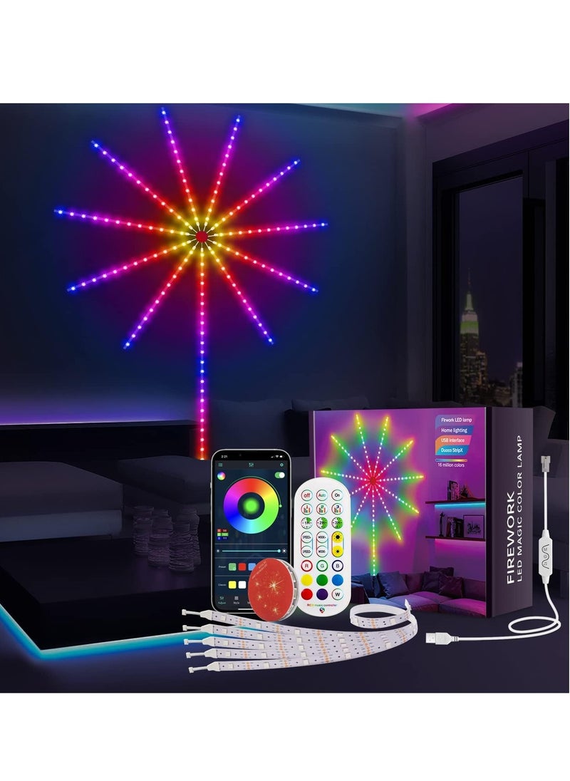 NEW Smart Firework LED Lights for Bedroom - USB Powered, 30cm, with Launch Burst Effect