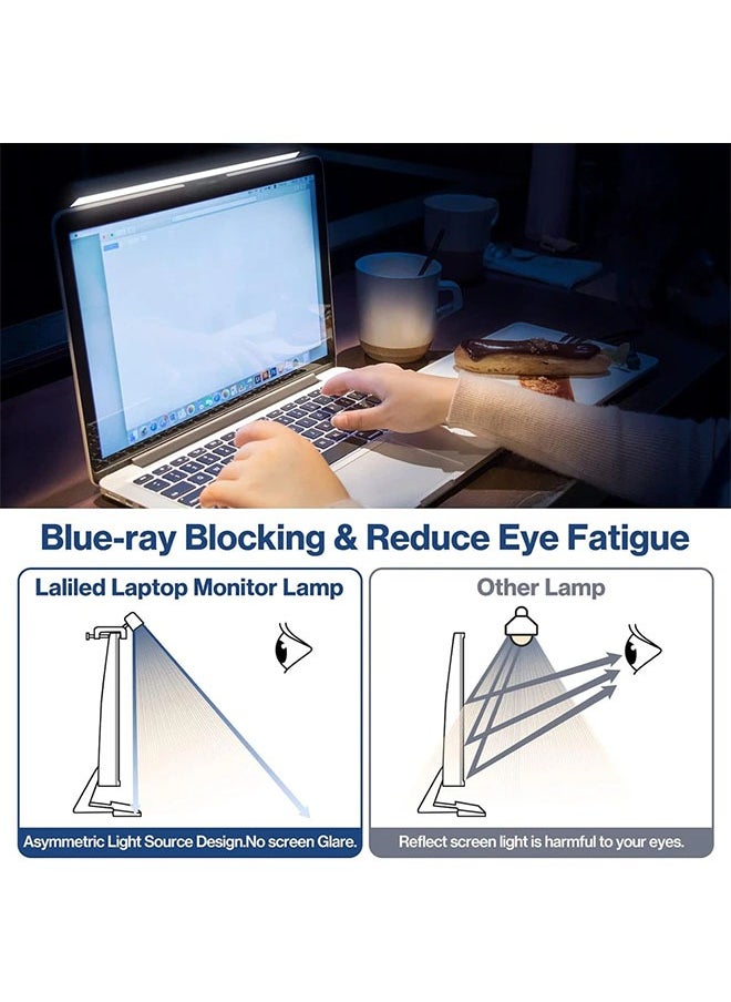 Computer Screen Monitor Lamp, Eye Care Desk Lamp, with 3 Color,USB Powered Table Lamp for Office,Home,Gaming,Desk, 33cm Black