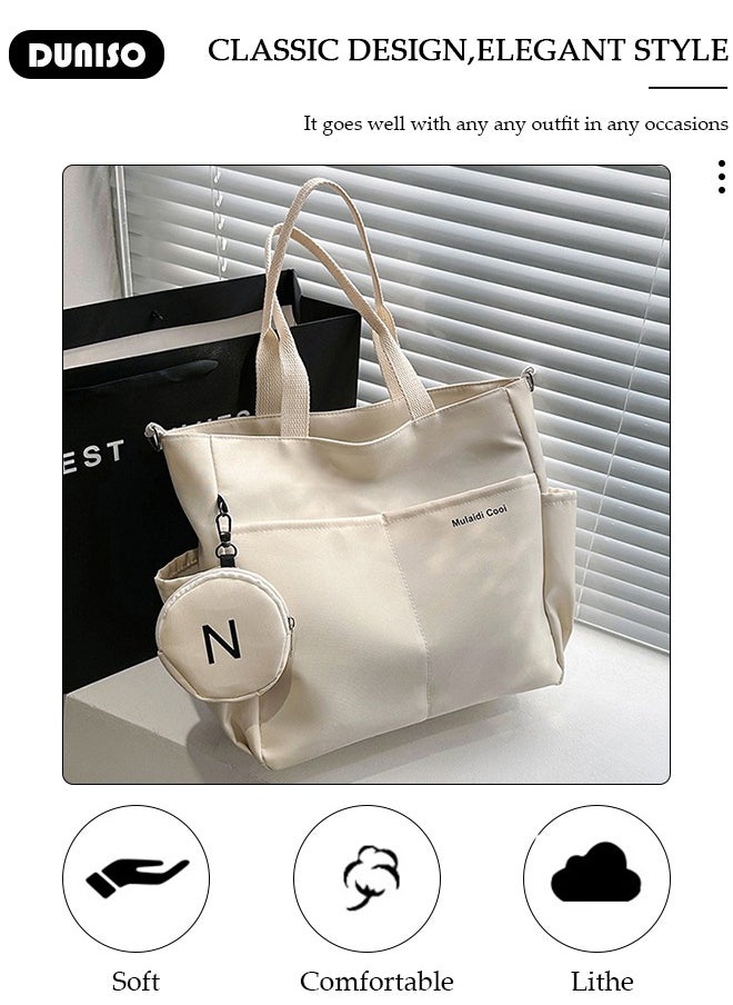 Women's Shoulder Tote Bag Canvas Handbag For Women Large Capacity Bucket Bag Fashionable Travel Messenger Shoulder Bag For Ladies Girls College Students