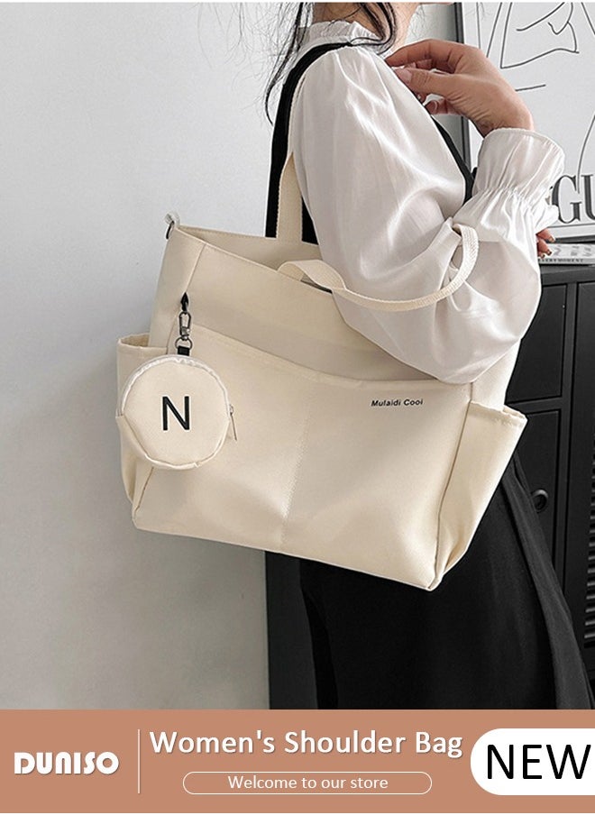 Women's Shoulder Tote Bag Canvas Handbag For Women Large Capacity Bucket Bag Fashionable Travel Messenger Shoulder Bag For Ladies Girls College Students