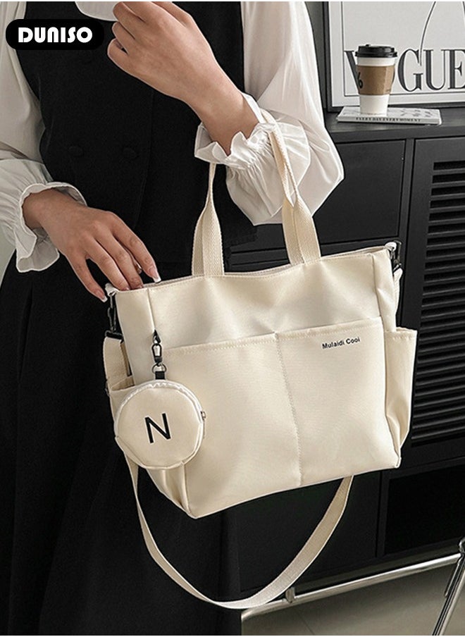 Women's Shoulder Tote Bag Canvas Handbag For Women Large Capacity Bucket Bag Fashionable Travel Messenger Shoulder Bag For Ladies Girls College Students