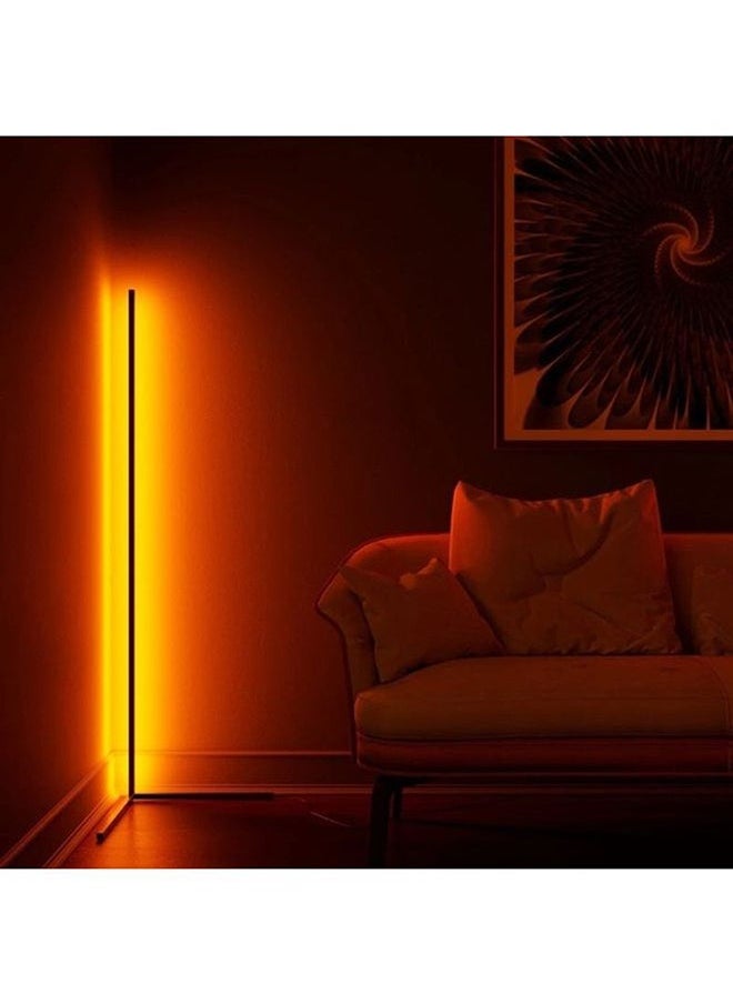 Smart LED Corner Floor Lamp With Remote Control Black