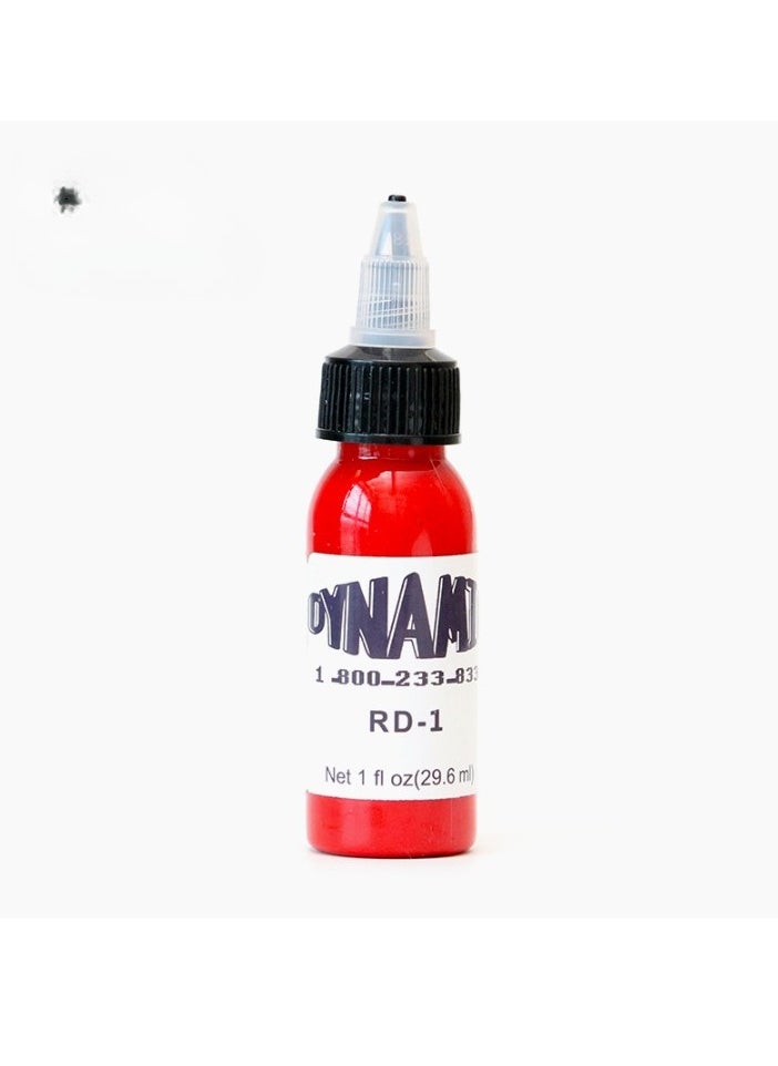 1pc Color Tattoo Ink, Smooth Consistent 30ml Tattoo Practice Color Tattoo Pigment, Vegan Friendly Tattoo Color Perfect For Lining And Shading, (RD-1 Bright Red)