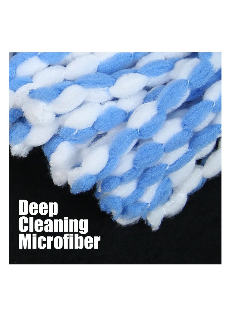 6 Pack Mop Replace Head Compatible with O Cedar 2-Tank RinseClean Spin Mop - Mop Refills Made of Microfiber, Deep Cleaning, Machine Washable and Easy to Replace, Blue