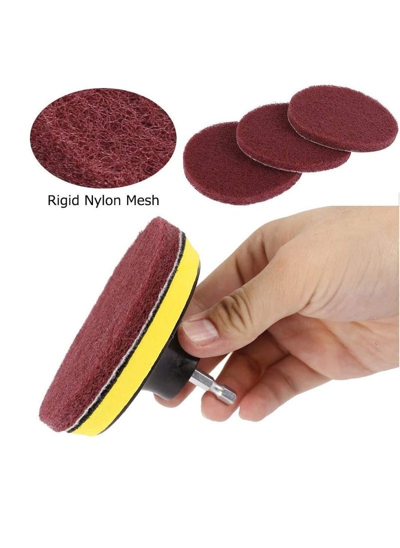 Car's Drill Clean Brush Scrub Pads Kit Power Scouring Pad - Set of 13 Pieces