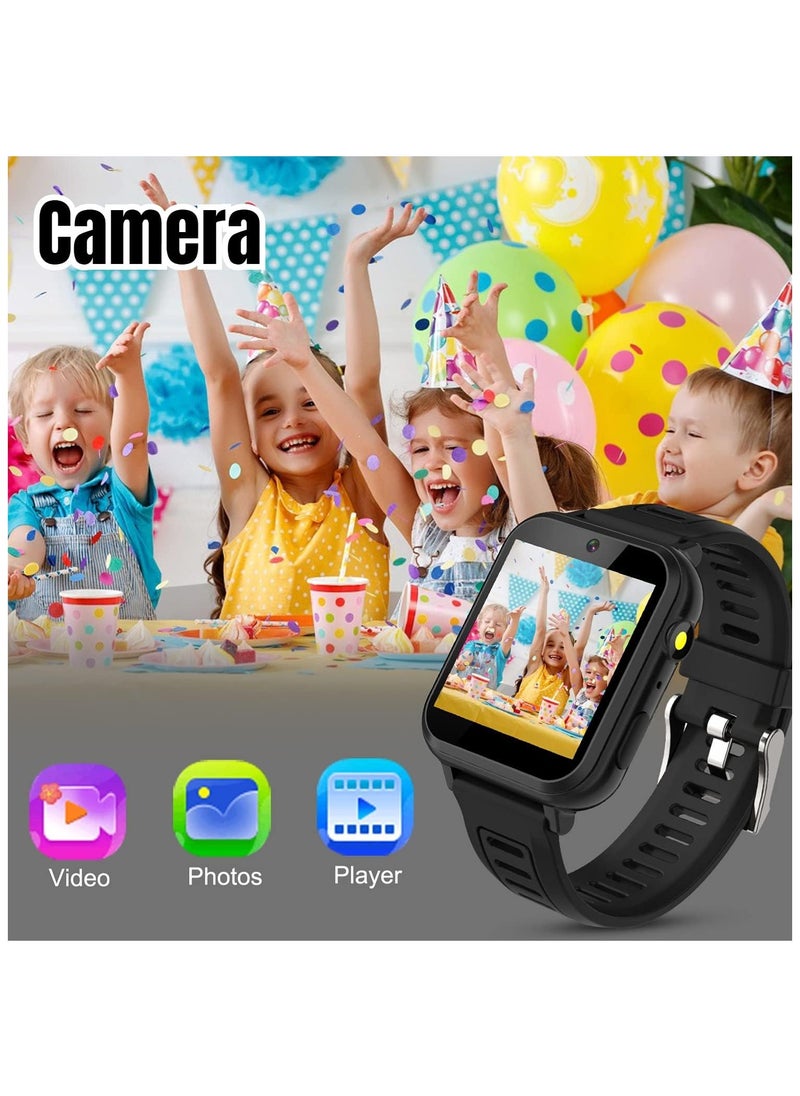 Smart Watch for Kids - Kids Smart Watch Boys with 16 Games | Camera | Music | Alarm | Pedometer | Calculator | Torch | Photos & Video | Calendar | Recorder for 4-12 Years Kids Birthday Gifts (Black)