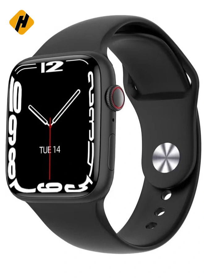 Mini 36MM Smart Watch for Ladies & Girls – Includes 2 Pairs of Straps & Wireless Charger, Sleek Black Design