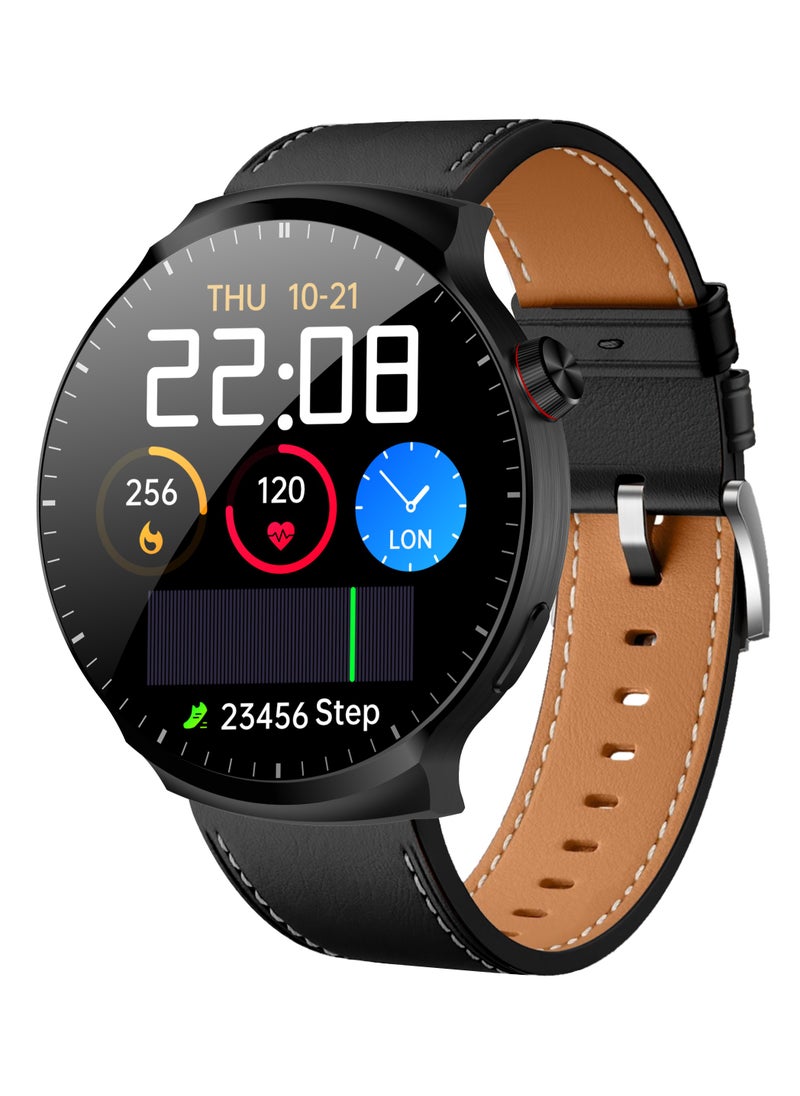 Watch 4 Max Smartwatch - AMOLED 1.9'' Full Curved HD Screen, 500mAh Battery, Black Edition & Formal Edition, 3 Straps, Voice Assistant, NFC, Bluetooth Calling, Health Monitoring, Sleep Tracking, Waterproof, GPS Navigation, Wireless Charging