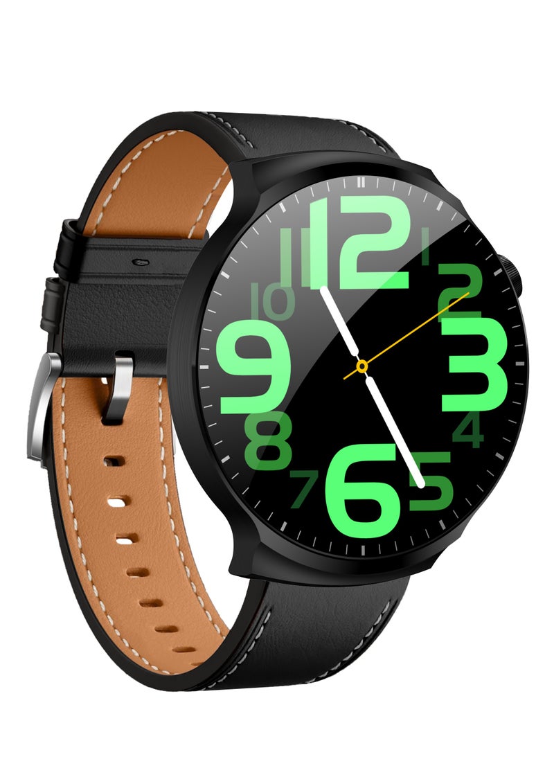 Watch 4 Max Smartwatch - AMOLED 1.9'' Full Curved HD Screen, 500mAh Battery, Black Edition & Formal Edition, 3 Straps, Voice Assistant, NFC, Bluetooth Calling, Health Monitoring, Sleep Tracking, Waterproof, GPS Navigation, Wireless Charging