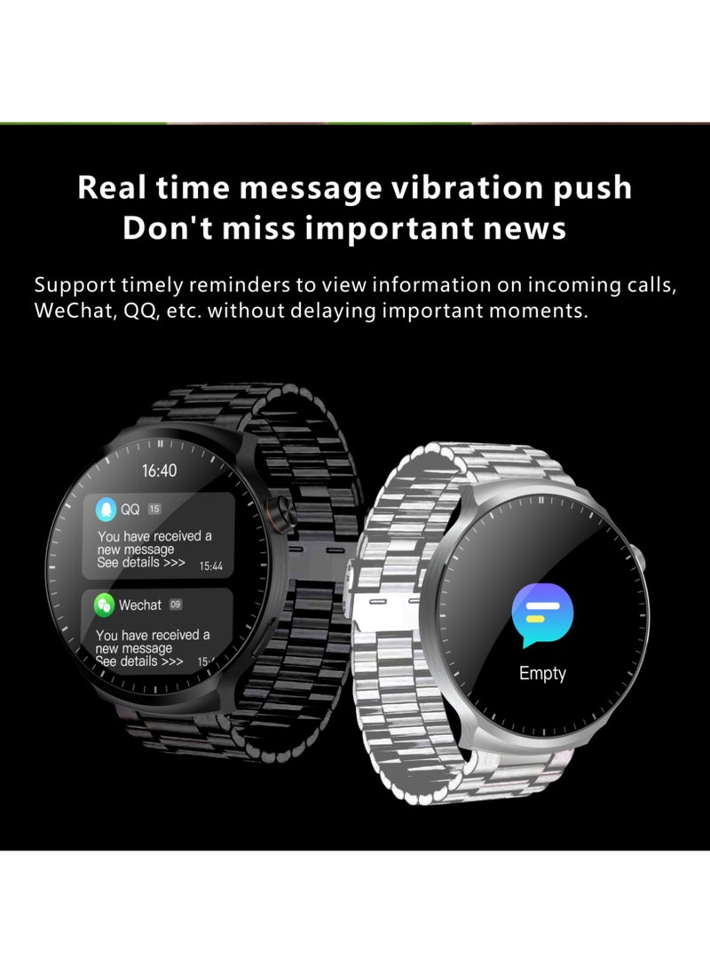 Watch 4 Max Smartwatch - AMOLED 1.9'' Full Curved HD Screen, 500mAh Battery, Black Edition & Formal Edition, 3 Straps, Voice Assistant, NFC, Bluetooth Calling, Health Monitoring, Sleep Tracking, Waterproof, GPS Navigation, Wireless Charging