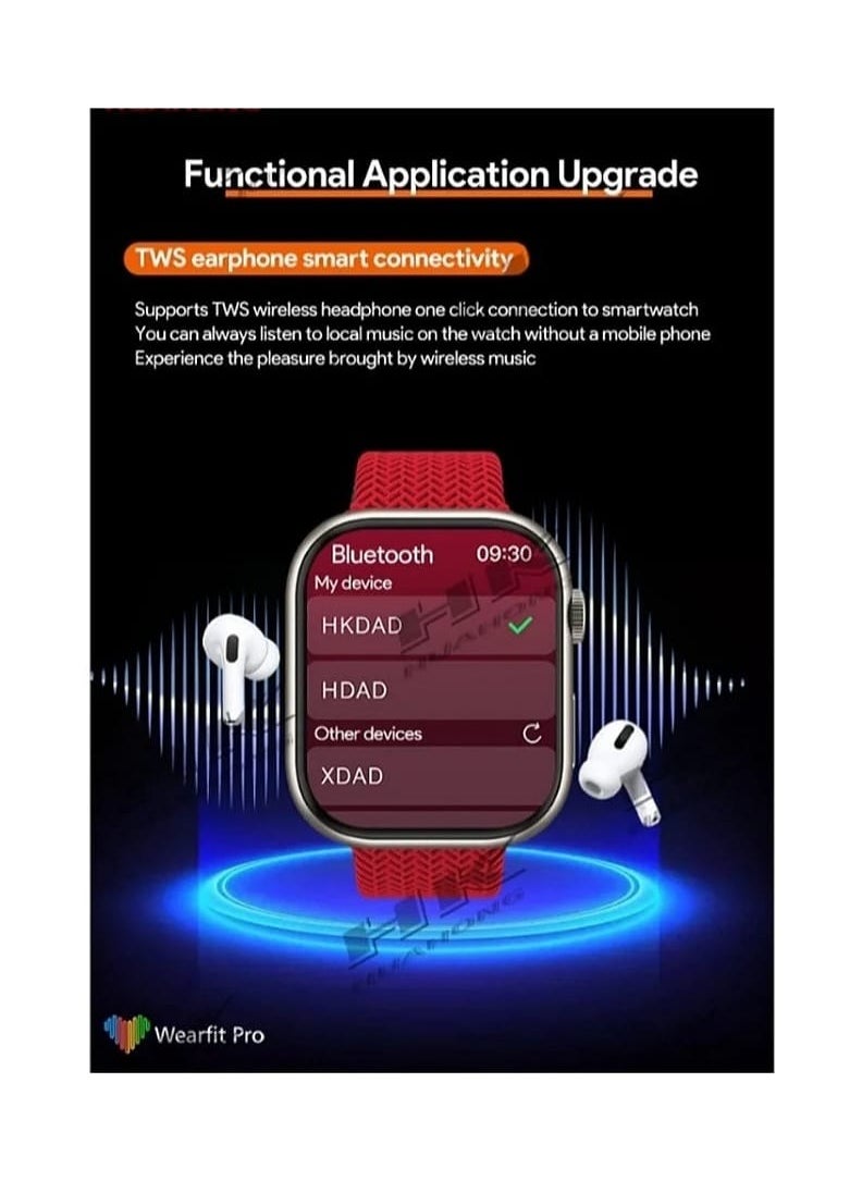 New HK10 Pro MAX AMOLED Series 10 Smart Watch New ChatGPT Wearfit GPT 2.0 Application Market Live Photo Preview TWS Wireless Headphones Local Album Wrist Ebook Al Watch Face 3D Visual Action