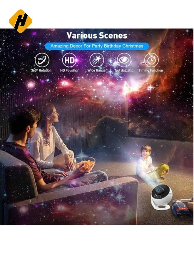 Planetarium Star Projector – Realistic Starry Sky & Solar System Constellation Night Light, Moon & Stars Projection for Kids & Adults – Home Theater, Bedroom, Living Room Decor (White) | STAR12IN1