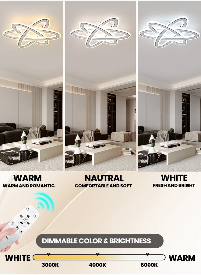 LED Ceiling Light, 108W Dimmable Remote Control Ceiling Lamp, Adjustable Color Temperatures (3000K-6000K), Modern Ceiling Light Fixture for Living Room, Dining Room, Bedrooms