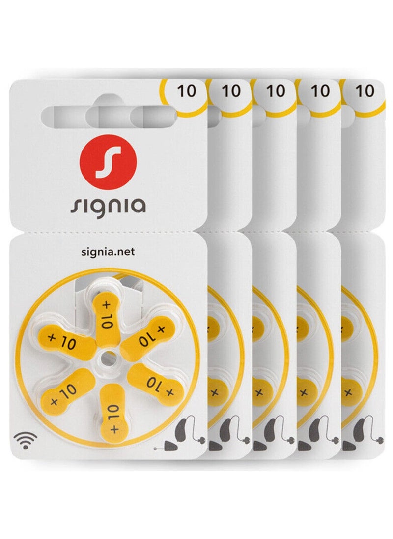 30-Pieces Signia (Size 10) Hearing Aid 1.45V Zinc-Air Mercury Free Batteries