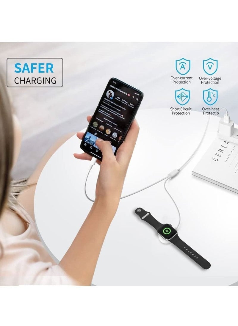USB C Watch Charger, Magnetic Charging Cable, 4.9 ft/2m, 2 in 1 iPhone Watch Charger for Apple Watch Series SE/8/7/6/5/4/3/2/1 iPhone 14/13/12/11 Pro/Pro Max/XS Max/XS/XR