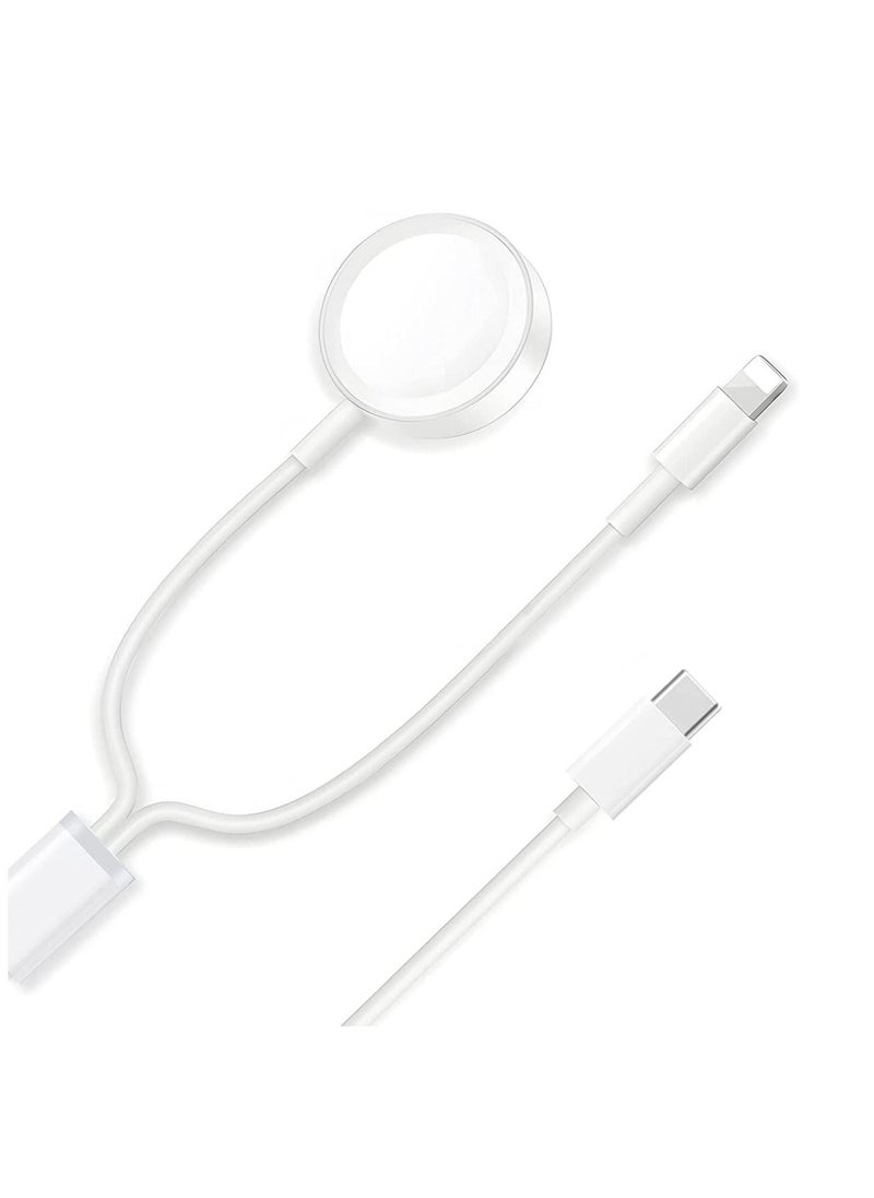USB C Watch Charger, Magnetic Charging Cable, 4.9 ft/2m, 2 in 1 iPhone Watch Charger for Apple Watch Series SE/8/7/6/5/4/3/2/1 iPhone 14/13/12/11 Pro/Pro Max/XS Max/XS/XR