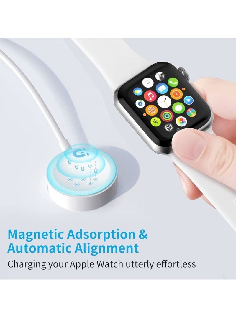 USB C Watch Charger, Magnetic Charging Cable, 4.9 ft/2m, 2 in 1 iPhone Watch Charger for Apple Watch Series SE/8/7/6/5/4/3/2/1 iPhone 14/13/12/11 Pro/Pro Max/XS Max/XS/XR