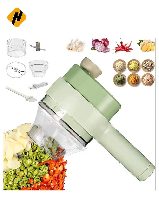 Electric Vegetable Cutter Set,Gatling Vegetable Chopper Mini Wireless Food Processor,Garlic Chili Onion Celery Ginger Meat Garlic Chopper with Brush