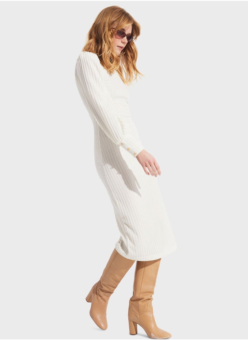 Ribbed Knitted Dress