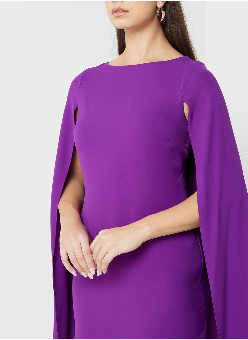 Split Sleeve Boat Neck Dress