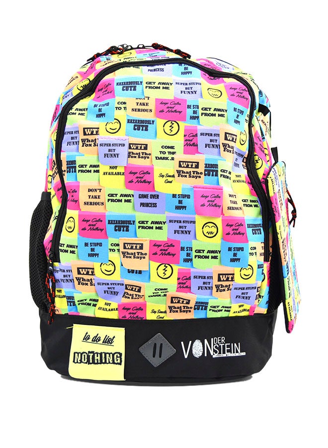 To Do List Backpack With Pencil Case Multicolour