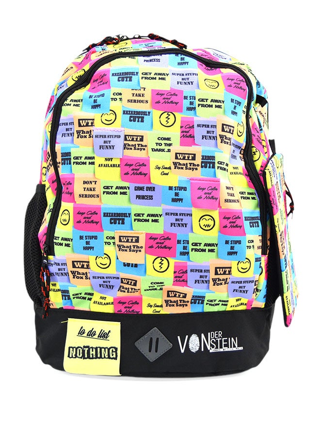 To Do List Backpack With Pencil Case Multicolour