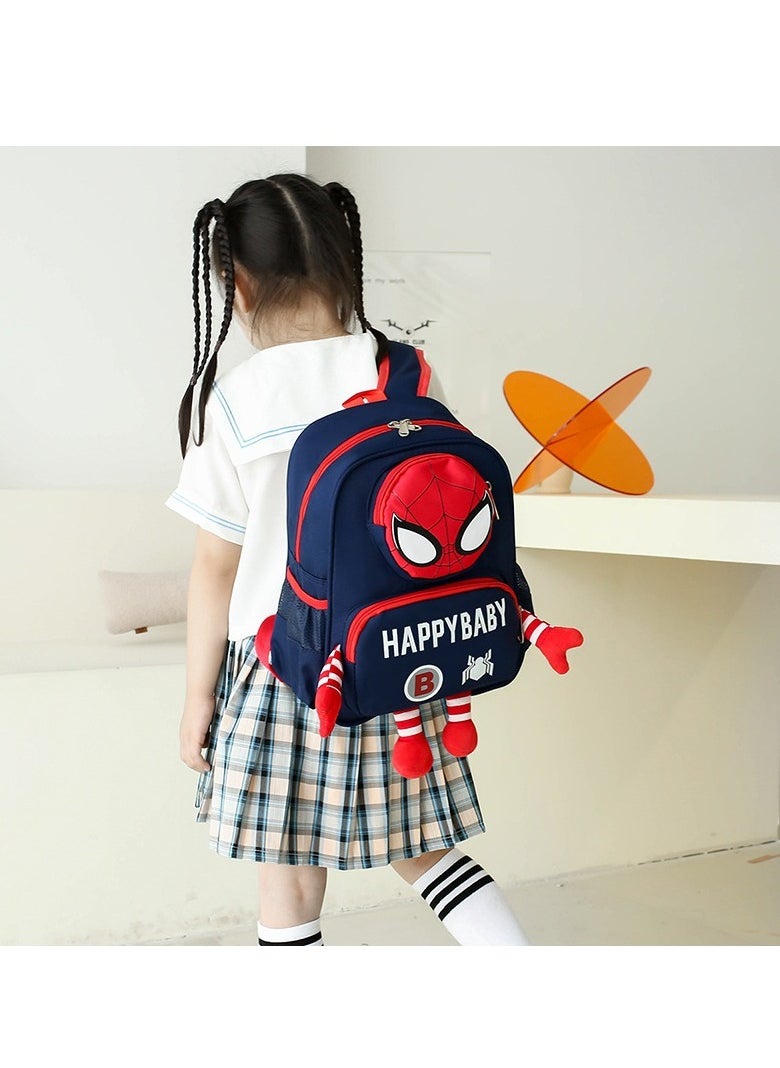 School Backpack, Waterproof Lightweight Kids Spider Backpack, Durable And Reliable Cartoon School Bag, Scratch And Wear Resistant Comic Backpacks For Boys Girls, (1pc, Dark Blue)