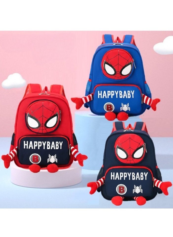 School Backpack, Waterproof Lightweight Kids Spider Backpack, Durable And Reliable Cartoon School Bag, Scratch And Wear Resistant Comic Backpacks For Boys Girls, (1pc, Dark Blue)