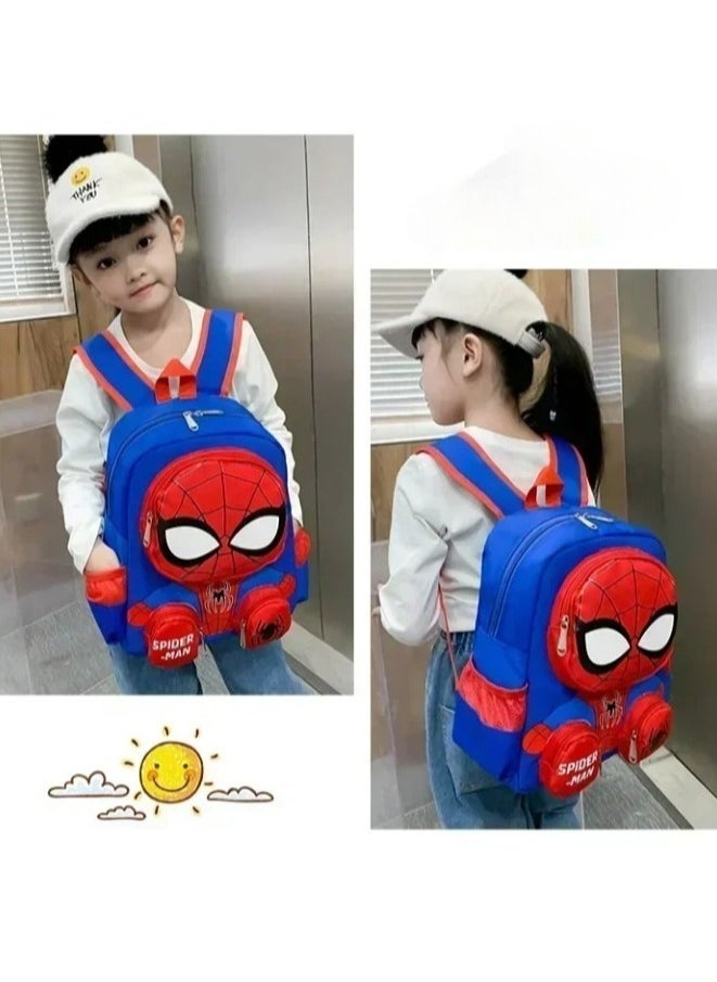 School Backpack, Waterproof Lightweight Kids Spider Backpack, Durable And Reliable Cartoon School Bag, Scratch And Wear Resistant Comic Backpacks For Boys Girls, (1pc, Dark Blue)