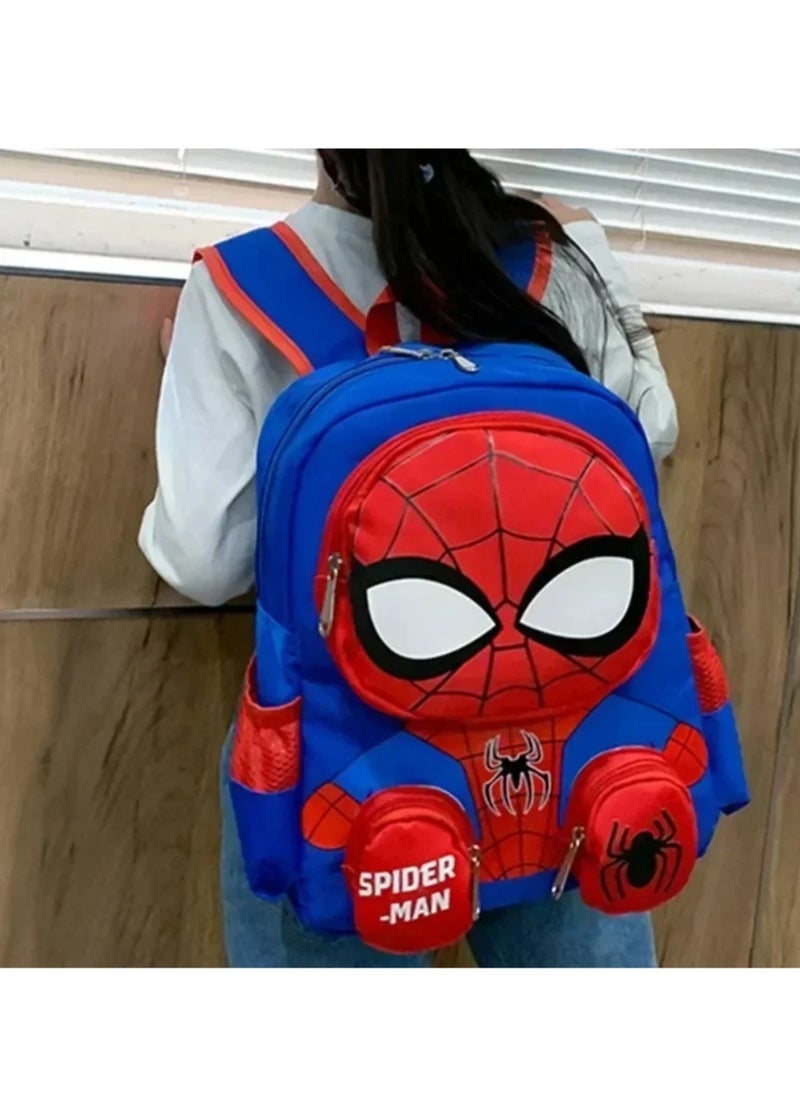 School Backpack, Waterproof Lightweight Kids Spider Backpack, Durable And Reliable Cartoon School Bag, Scratch And Wear Resistant Comic Backpacks For Boys Girls, (1pc, Dark Blue)