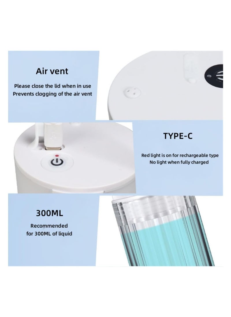 Touchless Automatic Soap Dispenser, Rechargeable Countertop Foam Soap Dispenser, No Need to Touch and Smart Sensors, 3-Mode Glass Mouth Pump Dispenser for Bathroom Kitchen Gadgets