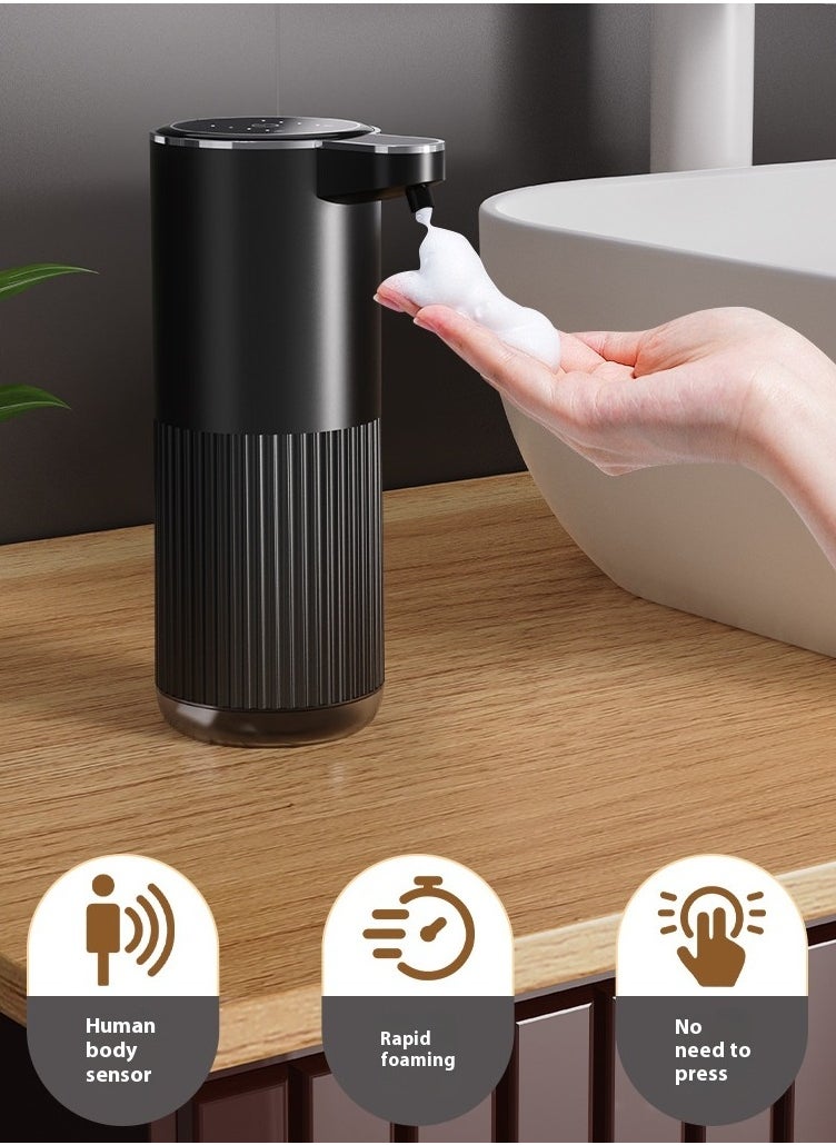 Automatic Foaming Soap Dispenser, Power & Gear Display, 360ml Touchless Rechargeable Hand Soap Dispenser, 4-Level Adjustable Foam Volume, Wall Mounted Soap Dispenser for Bathroom/Kitchen/Office/Hotel White