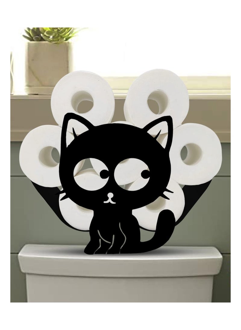 Cute Cat Toilet Paper Holder Stand, Funny Animal Toilet Paper Storage for Bathrooms, Free Standing Toilet Paper Organizer Hold Extra 8 Rolls, Animal Decorative Paper Holder for Bathrooms Kitchen