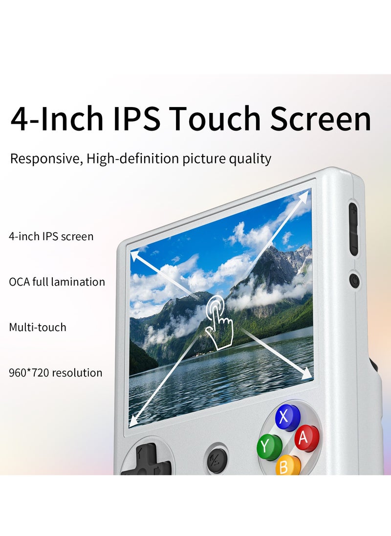 RG406V Handheld Game Console Unisoc T820 Android 13 4-inch IPS multi-touch screen 5500mAh 5G WIFI Bluetooth Retro Video Players (Grey 256G)