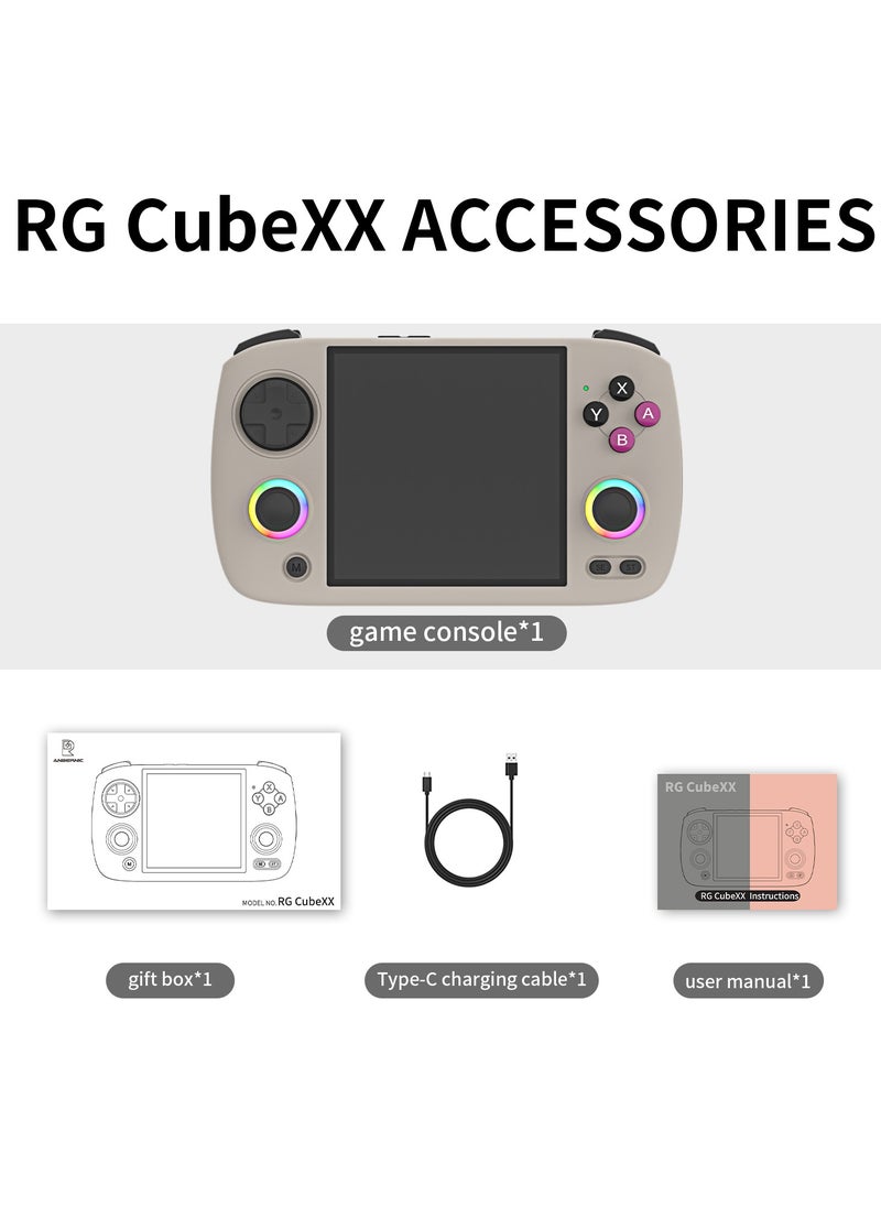 RG CubeXX Handheld Game Console H700 quad-core ARM 3.95-inch IPS screen 3800Mah WIFI Bluetooth Retro Video Players(Grey 32+64G)