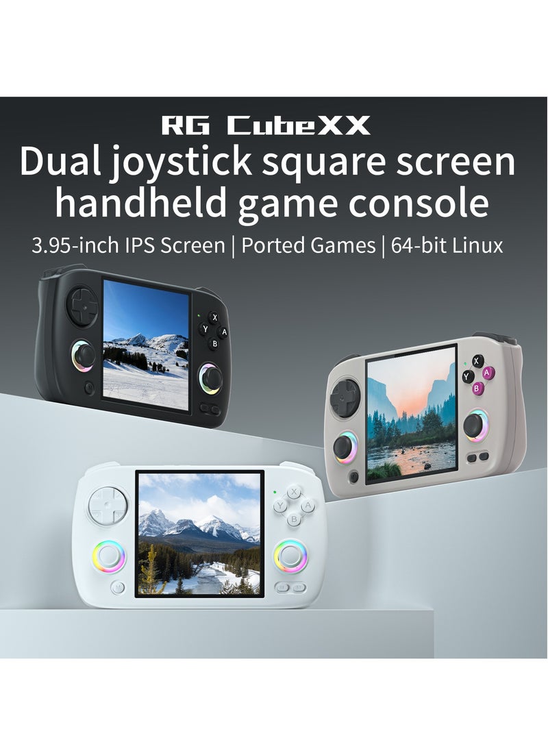 RG CubeXX Handheld Game Console H700 quad-core ARM 3.95-inch IPS screen 3800Mah WIFI Bluetooth Retro Video Players(Grey 32+64G)