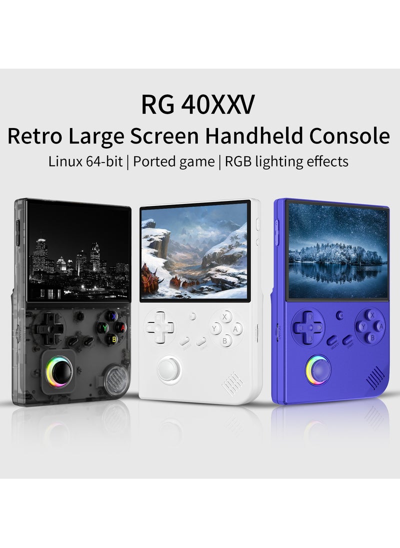 RG40XXV Handheld Game Console,4.0-inch IPS 640*480,64G/128G TF Card with 10,000+ Games,3200mAh 6+Hours Battery, Support Wireless Network (Blue 128G)