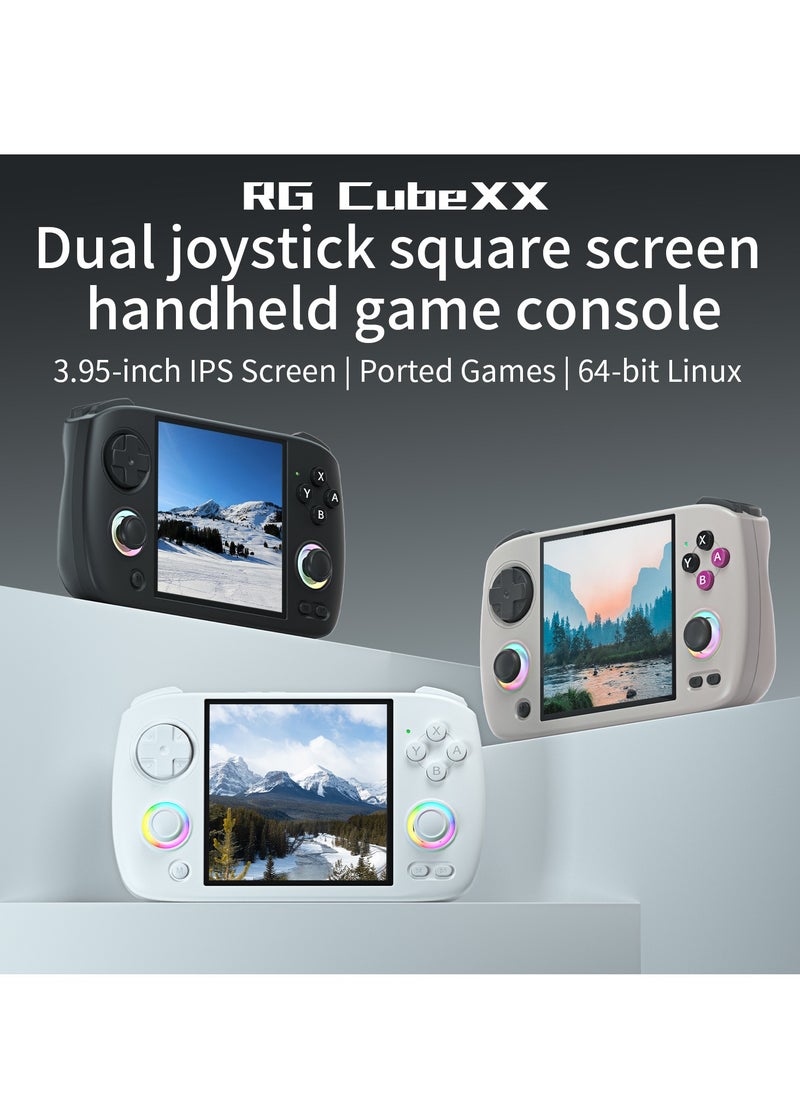 RG CubeXX Handheld Game Console H700 quad-core ARM 3.95-inch IPS screen 3800Mah WIFI Bluetooth Retro Video Players(Black 32+128G)