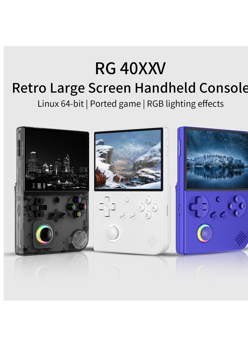 RG40XXV Handheld Game Console,4.0-inch IPS 640*480,64G/128G TF Card with 10,000+ Games,3200mAh 6+Hours Battery, Support Wireless Network (Black 128G)