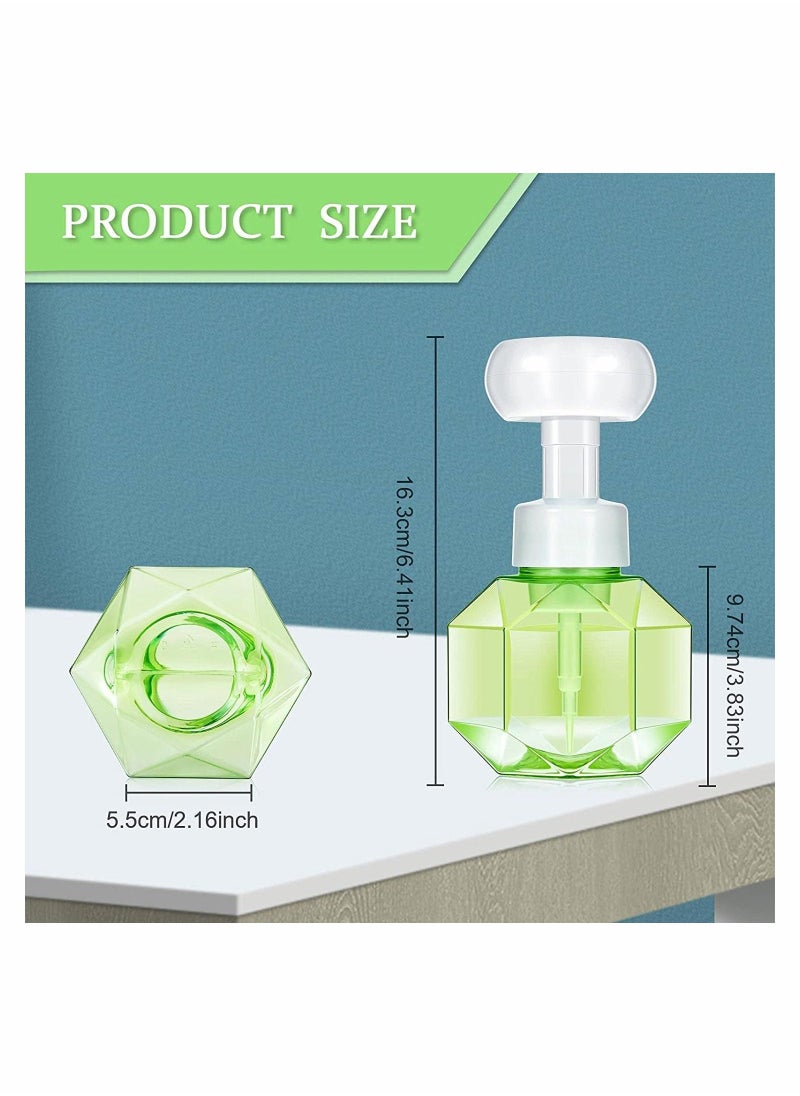 Foaming Soap Dispenser, Flower Shape Refillable Bottle 300ML Bottle(2 Pcs, Blue and Green)