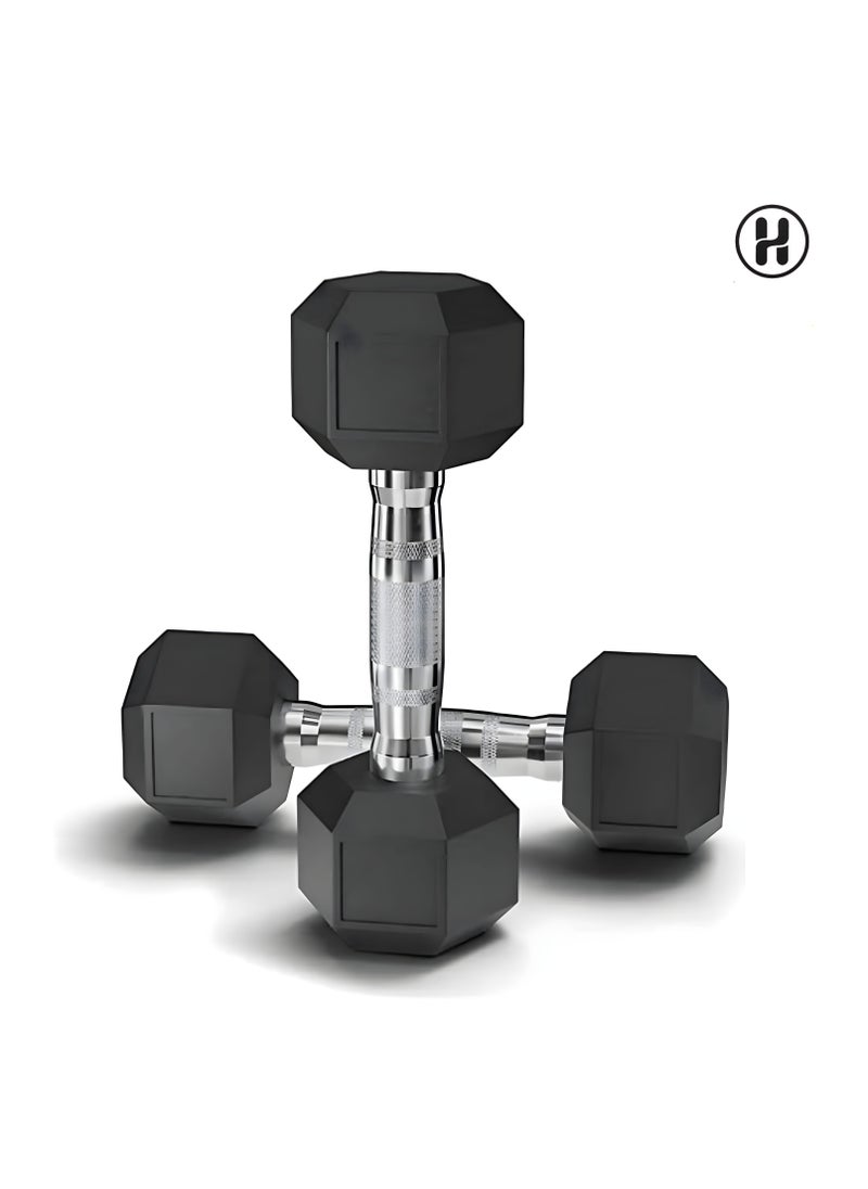 HM Sports 7 KG Hex Dumbbell | Heavy Duty Cast Iron Weight for Strength Training and Home Workouts