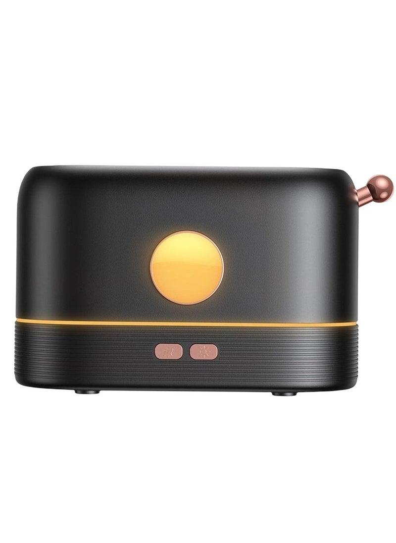 NEW  Creative Air Humidifier u0026 Essential Oil Diffuser – Simulation Flame Design for Office u0026 Home (Black)