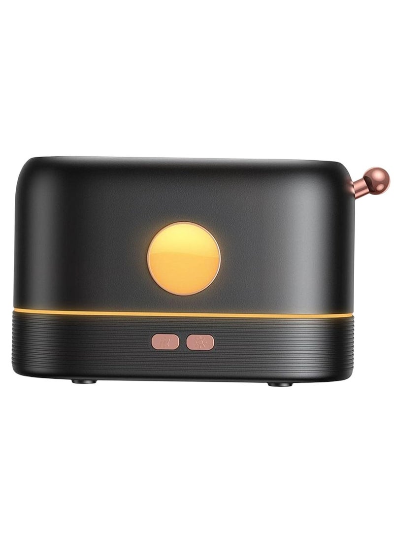 NEW  Creative Air Humidifier u0026 Essential Oil Diffuser – Simulation Flame Design for Office u0026 Home (Black)